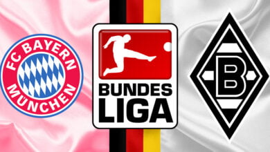 Bayern Munich vs Borussia Monchengladbach Logos Bundesliga Logo