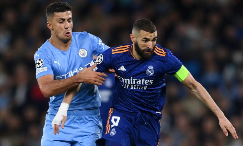 Rodri Karim Benzema Man City vs Real Madrid UCL 2021 22