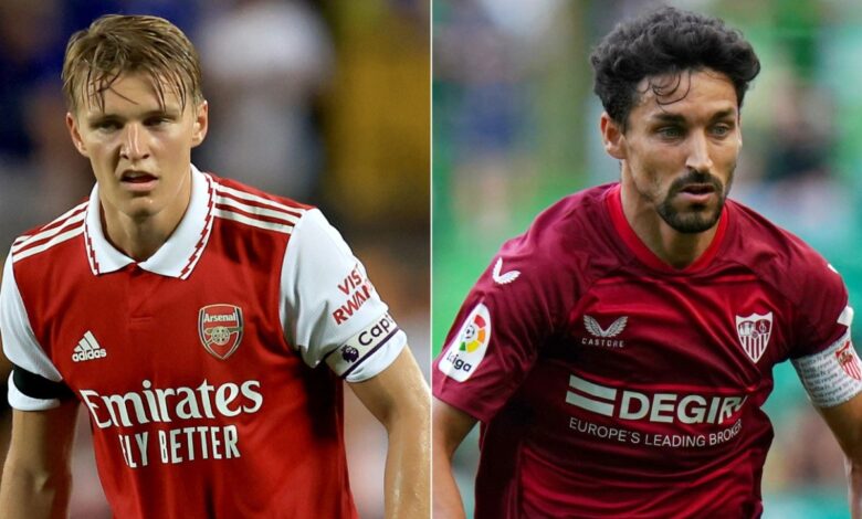 martin odegaard of arsenal and jesus navas of sevilla.jpg 242310155