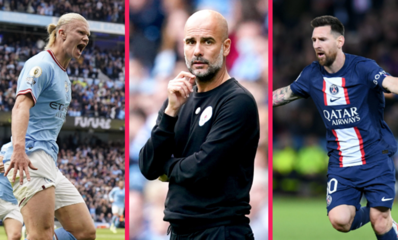 erling haaland pep guardiola et lionel messi icon sport