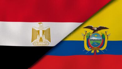 two states flags egypt ecuador high quality business background d illustration news reportage 178643720