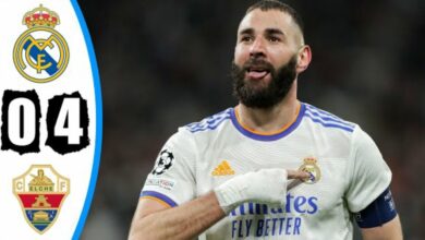 فيديو ملخص واهداف مباراة ريال مدريد وإلتشي 4-0 في الدوري الاسباني