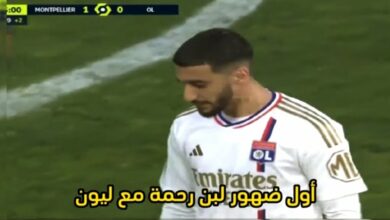 فيديو الجزائري سعيد بن رحمة في أول ظهور له مع ليون يقود فريقه للفوز على مونبلييه