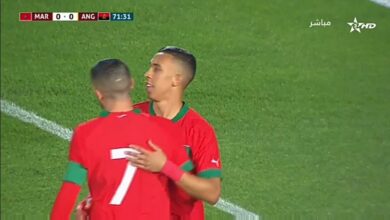 هدف سفيان رحيمي المغرب وأنغولا 1-0 اليوم مباراة ودية المغرب اليوم