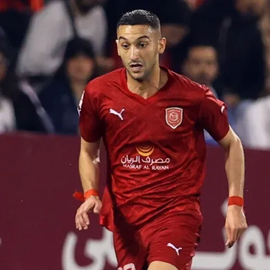 فيديو المايسترو حكيم زياش يقدم أسيست ويقرب فريقه من لقب الدوري القطري