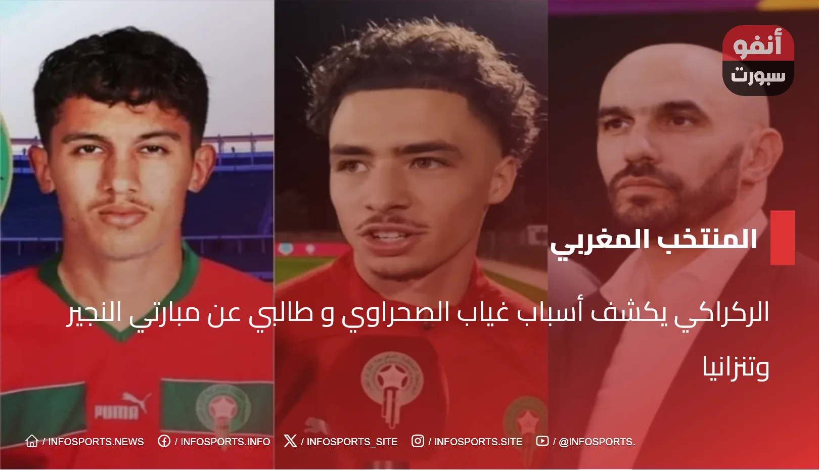 الركراكي يكشف أسباب غياب الصحراوي و طالبي عن مبارتي النجير وتنزانيا الركراكي يكشف أسباب غياب الصحراوي و طالبي عن مبارتي النجير وتنزانيا